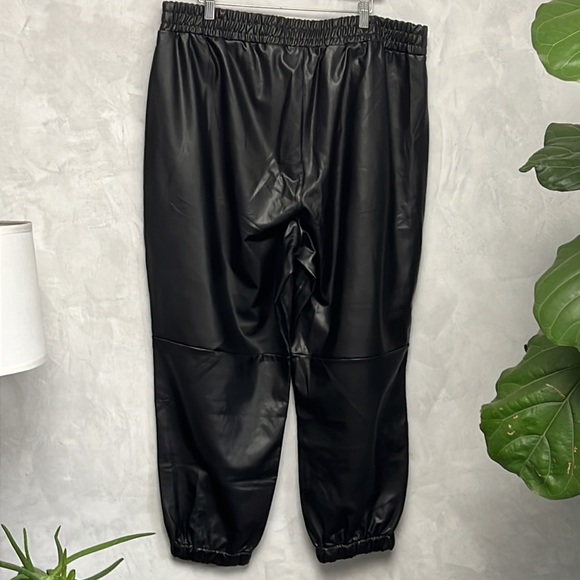 Sanctuary Womens Faux Leather High Rise Jogger Pants, Size 2x - Picture 8 of 9